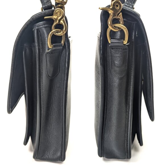 COACH USA Vintage Black Leather Briefcase Shoulder Bag - Made in USA - Picture 6 of 16